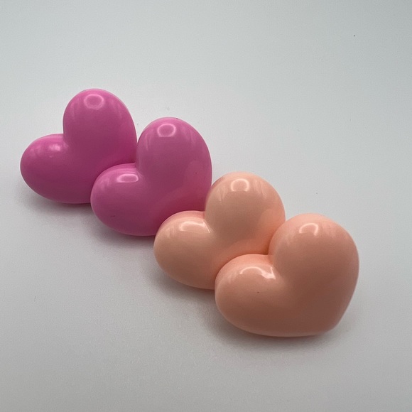 Pastel Color Heart Stud Earrings - Kawaii Cute Heart Earrings Set - Picture 9 of 16